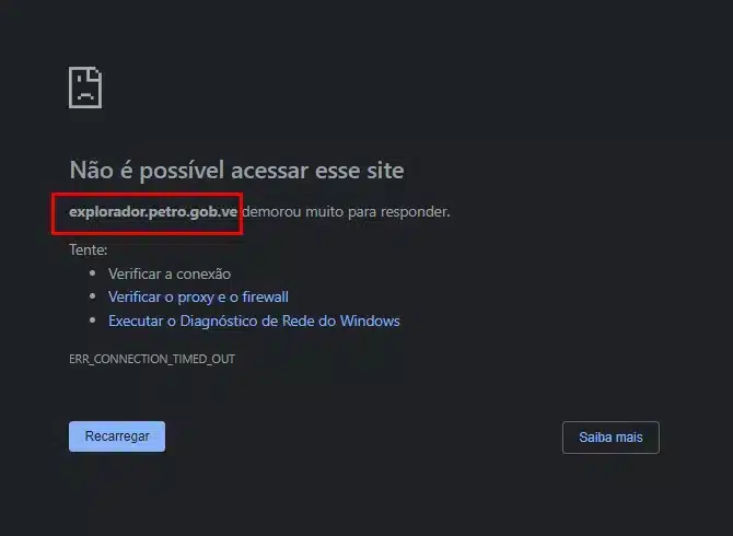 Site de explorador de blocos da criptomoeda nacional da Venezuela sai do ar e deixa de funcionar para população local