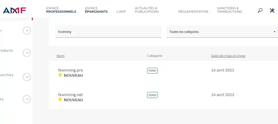 Autoridade Monetária da França emitiu alerta contra FXWinning em abril de 2023