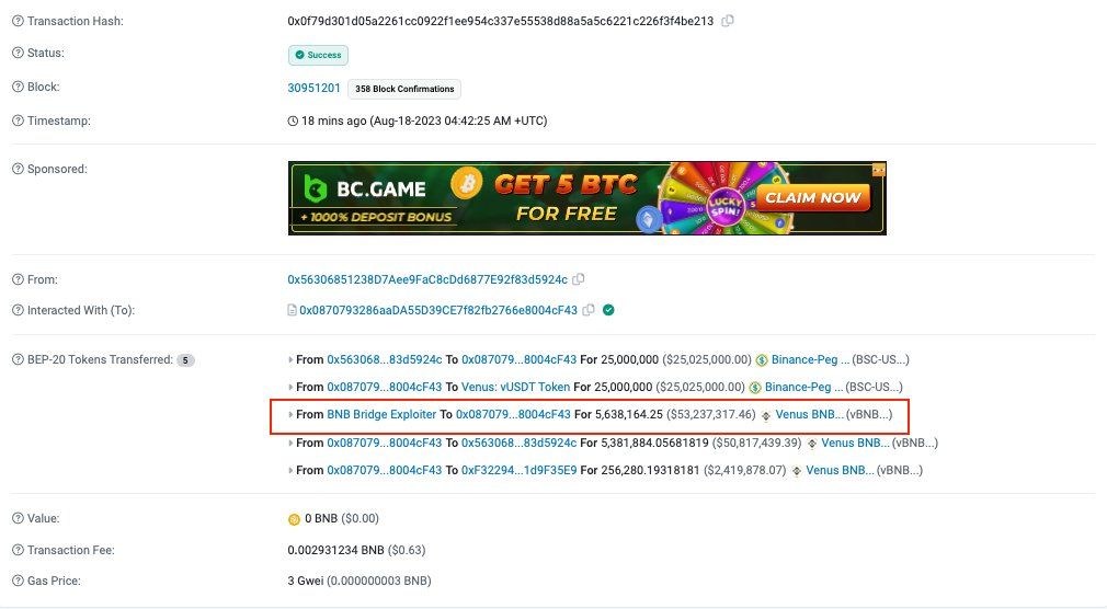 Hacker de BNB perde mais de US$ 53 milhões após ser liquidado em crash do mercado