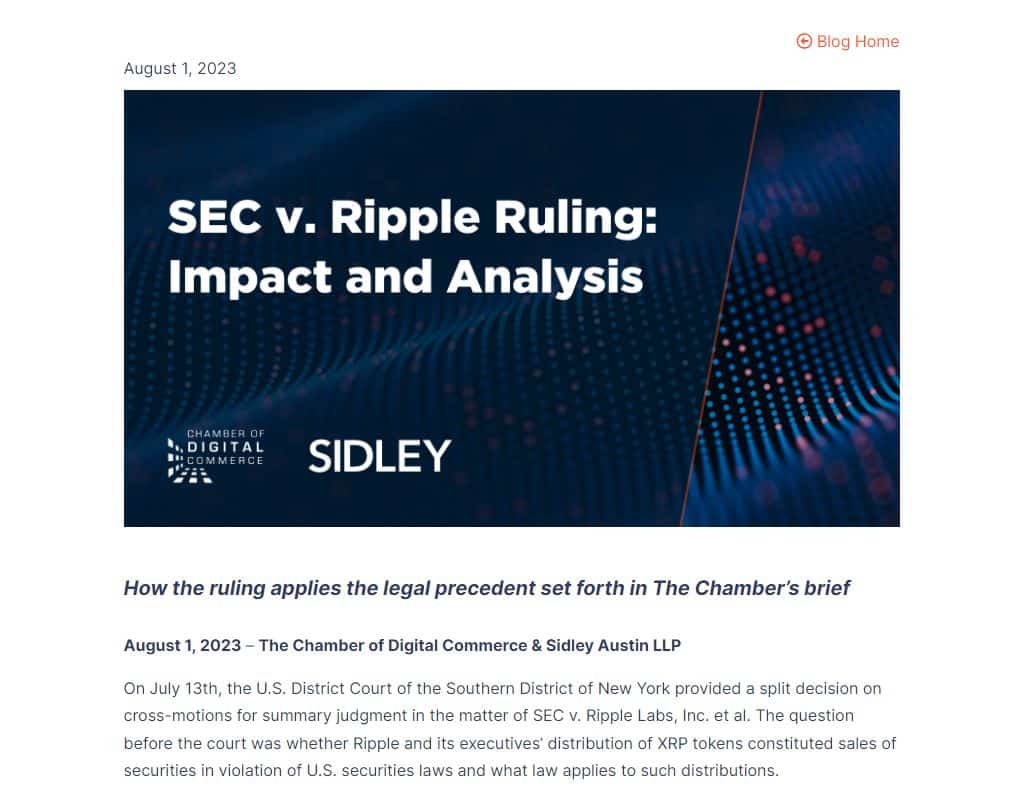 Publicação da CDC ressalta importância do veredicto do juiz no caso Ripple