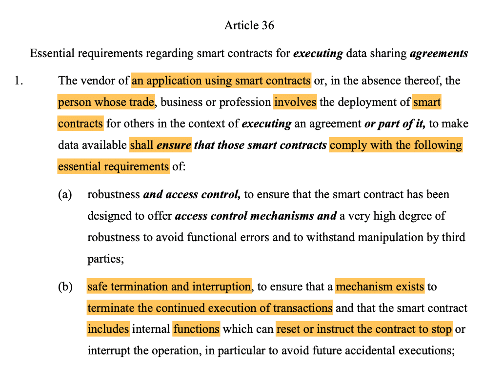 Desenvolvedores de blockchain esperam complicações do ‘kill switch’ de contrato inteligente da UE