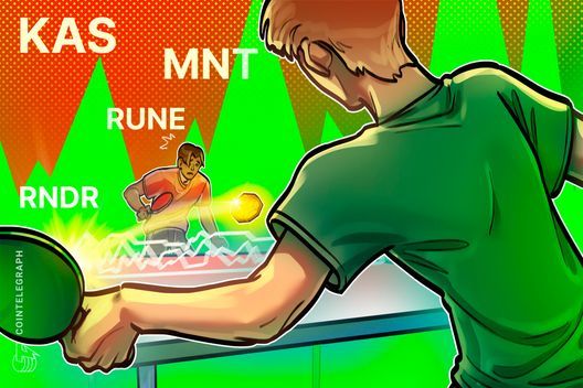 Alta do preço do Bitcoin para US$ 41 mil é favorável à potencial valorização de KAS, RUNE, MNT e RNDR