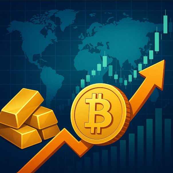 Bitcoin ganha força com migração de capital do ouro e recuperação dos mercados globais
