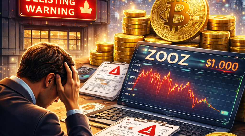 ZOOZ entra no radar de deslistagem na Nasdaq após ação cair abaixo de US$ 1, apesar de tesouraria em Bitcoin