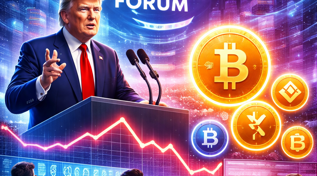 Donald Trump citou Bitcoin e o mercado de criptomoedas durante sua participação no Fórum Econômico Mundial, em Davos, em 21 de janeiro de 2026.