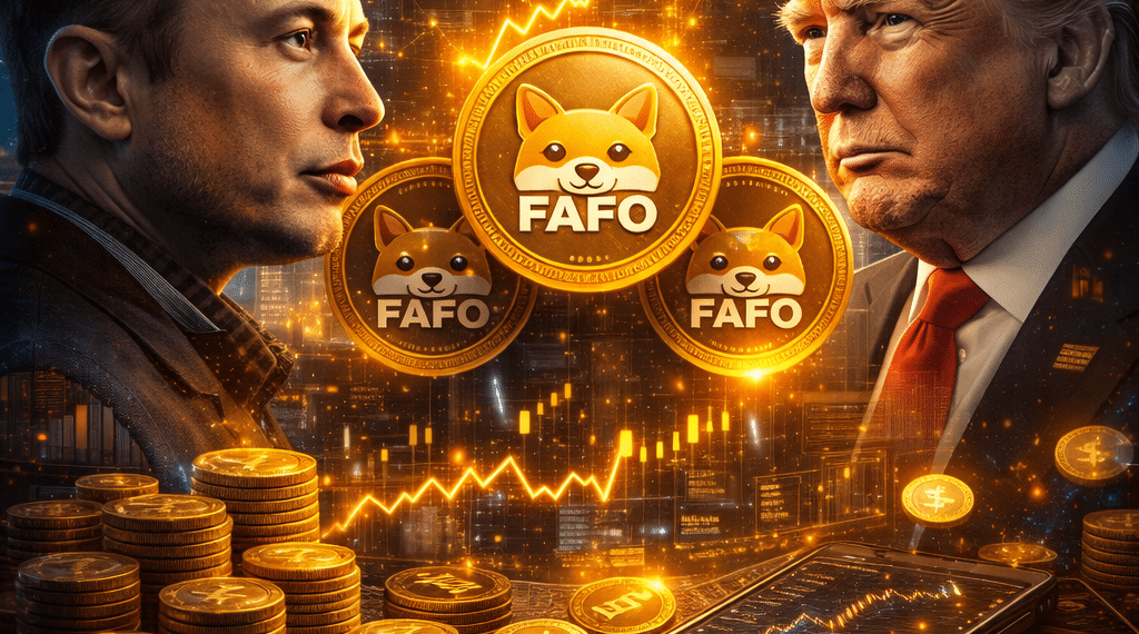 Memecoin FAFO dispara após posts de Musk e Trump e reacende debate sobre hype, liquidez e risco