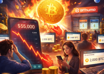 Preço do bitcoin caiu para US$ 55 mil em corretora que enviou dois mil BTCs para cada cliente