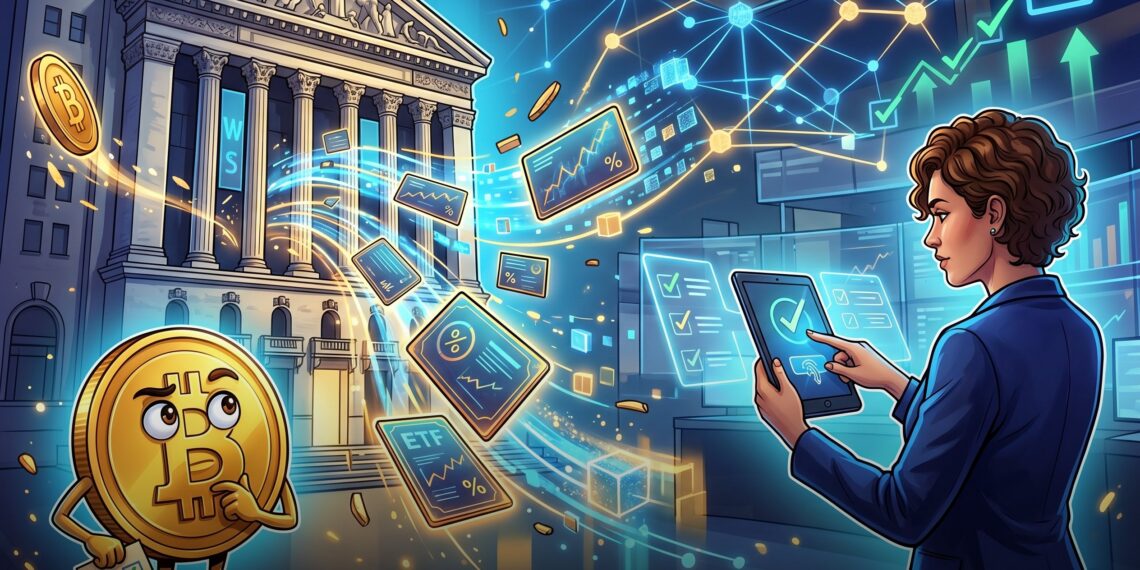 Ilustração editorial sobre voto por procuração em ações tokenizadas da Ondo