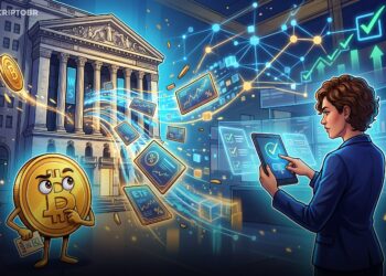 Ilustração editorial sobre voto por procuração em ações tokenizadas da Ondo