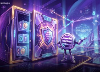 Ilustração sobre Aptos, privacidade on-chain e provas de conhecimento zero
