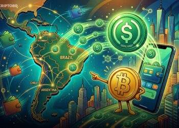 Carteira digital com stablecoins conectando pagamentos na América Latina