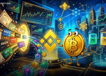 Ilustração sobre xStocks levando ações e ETFs tokenizados para a BNB Chain