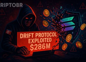 Hacker encapuzado drenando fundos do Drift Protocol na Solana em ataque ligado à Coreia do Norte DPRK