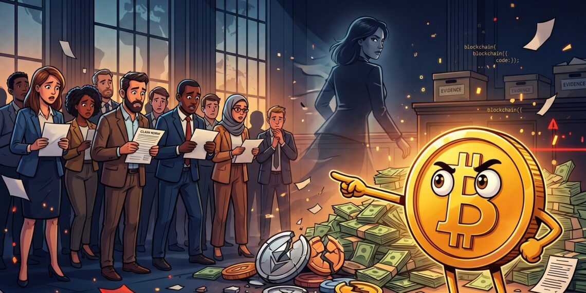 Ilustração sobre indenização para vítimas da fraude cripto OneCoin