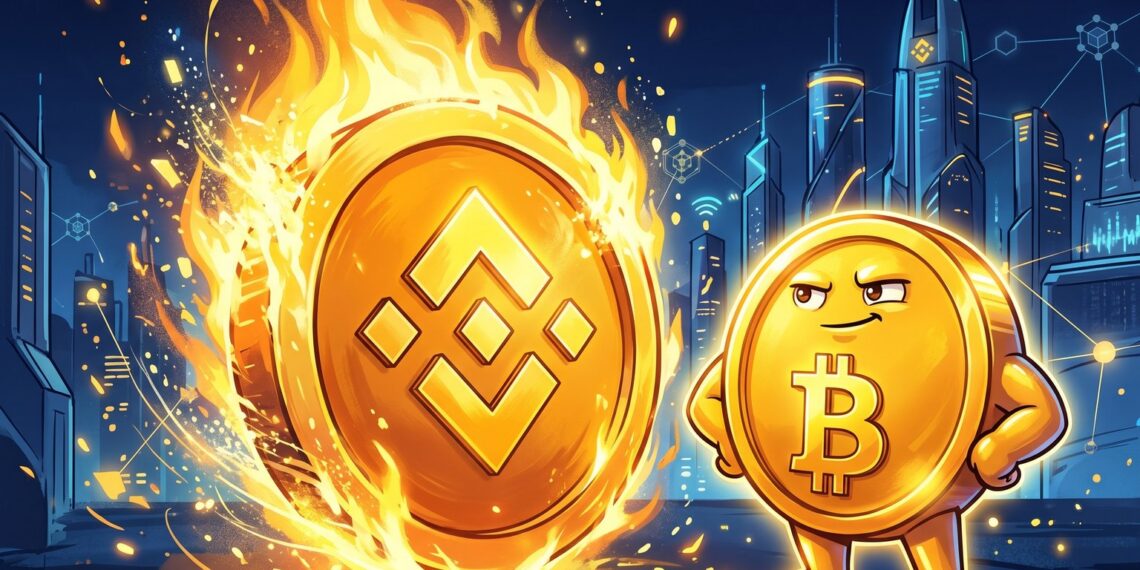 Banner sobre queima trimestral de BNB pela BNB Chain