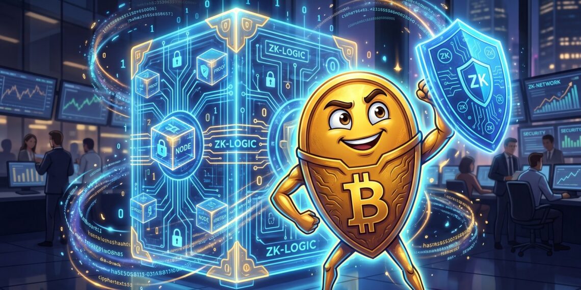 Mascote do Bitcoin protege cofre digital com camada de privacidade e circuitos de conhecimento zero