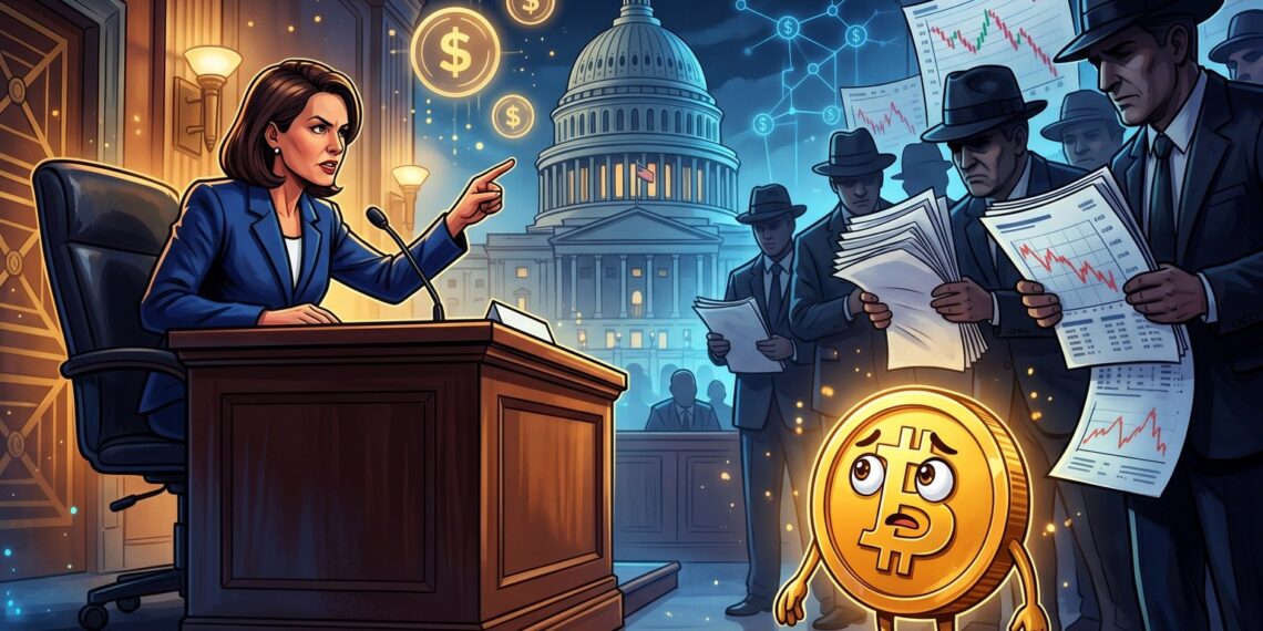 Ilustração editorial sobre disputa entre Casa Branca e bancos por yield em stablecoins