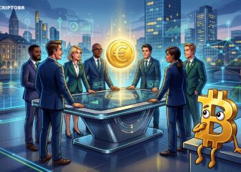Ilustração de stablecoin em euro apoiada por bancos europeus e Fireblocks