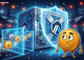 Ilustração editorial sobre a Arbitrum congelando ETH ligado ao hack da Kelp DAO