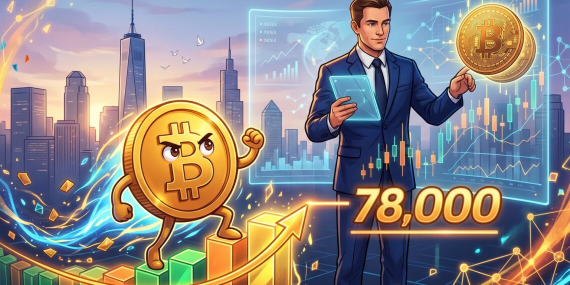 Bitcoin acima de US$ 78 mil com compra bilionária da Strategy