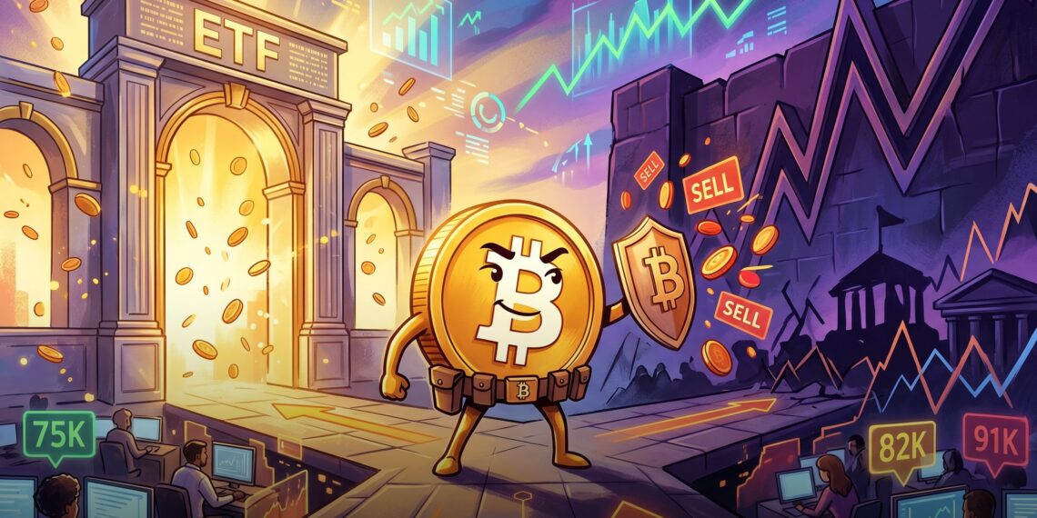 ETFs de Bitcoin puxam US$ 2,1 bi, mas US$ 80 mil vira teste