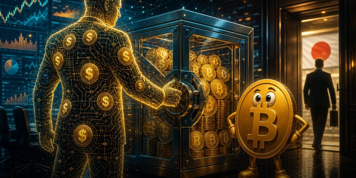 Ilustração editorial sobre Tether assumindo maior controle da Twenty One Capital, empresa pública de tesouraria em Bitcoin