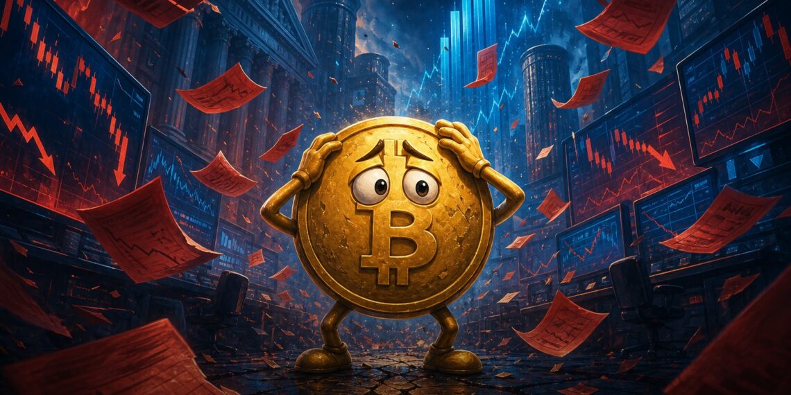 Bitcoin pressionado por saídas de ETFs spot e liquidações no mercado cripto