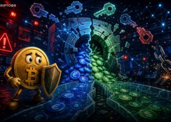Ilustração sobre exploit na StablR com stablecoins EURR e USDR perdendo paridade após falha de chave privada