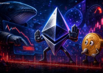 Ilustração editorial de Ethereum sob pressão de uma posição short alavancada