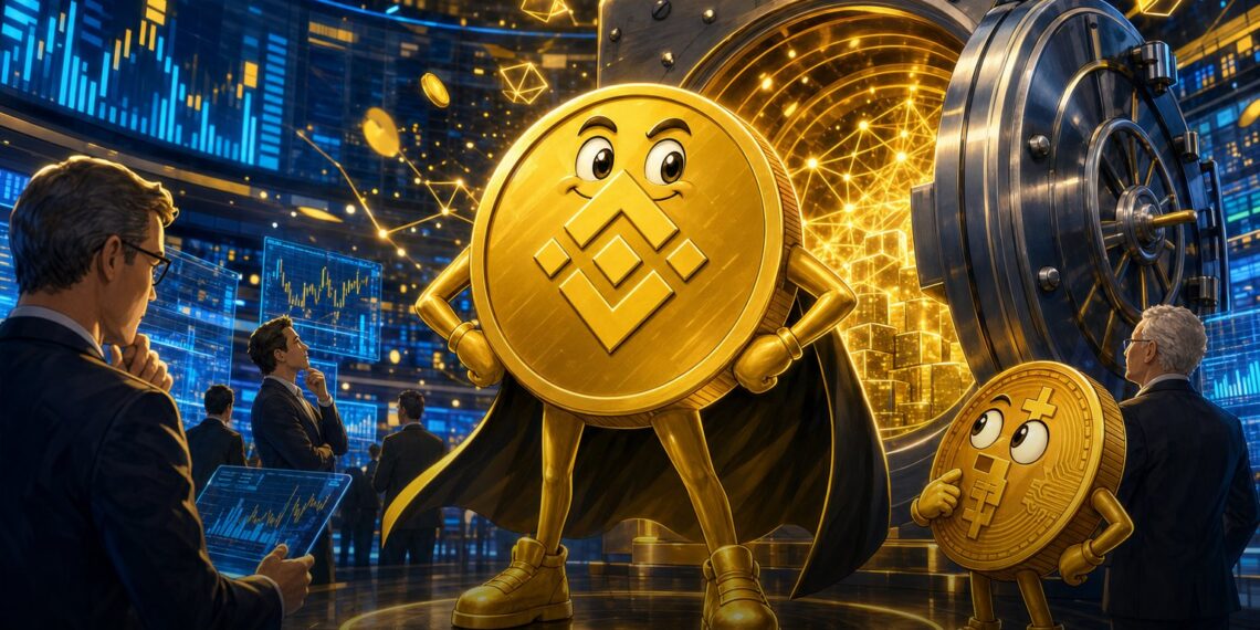 Ilustração editorial sobre ETF spot de BNB da VanEck listado nos EUA