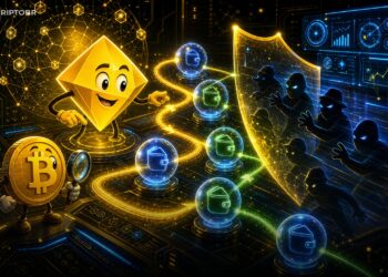 Ilustração editorial sobre Gh0st, privacidade de trading e BNB Chain