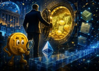Ilustração sobre BlackRock, stablecoins e fundos tokenizados no Ethereum
