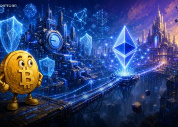 Ilustração da Base preparando o upgrade Azul em uma rede layer 2 conectada ao Ethereum