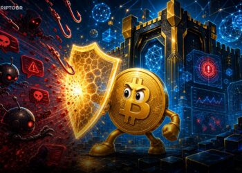 Ilustração de IA protegendo usuários contra golpes e phishing cripto