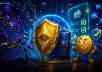 Ilustração editorial sobre Clear Signing no Ethereum protegendo carteiras contra assinaturas cegas