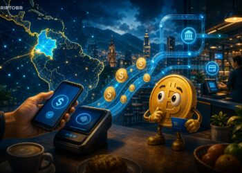 Banner editorial CriptoBR cobrindo Oobit lançamento na América Latina com integração Visa/Mastercard