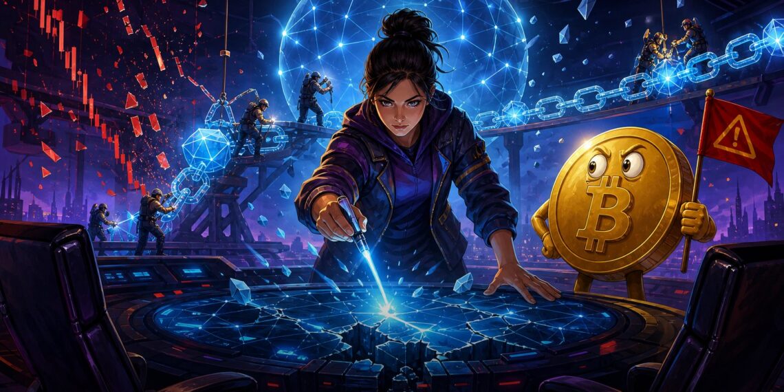 Ilustração editorial sobre troca de liderança da Sonic Labs após queda do token S