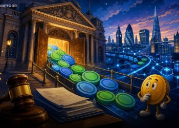 Ilustração editorial sobre regras do Banco da Inglaterra para stablecoins sistêmicas