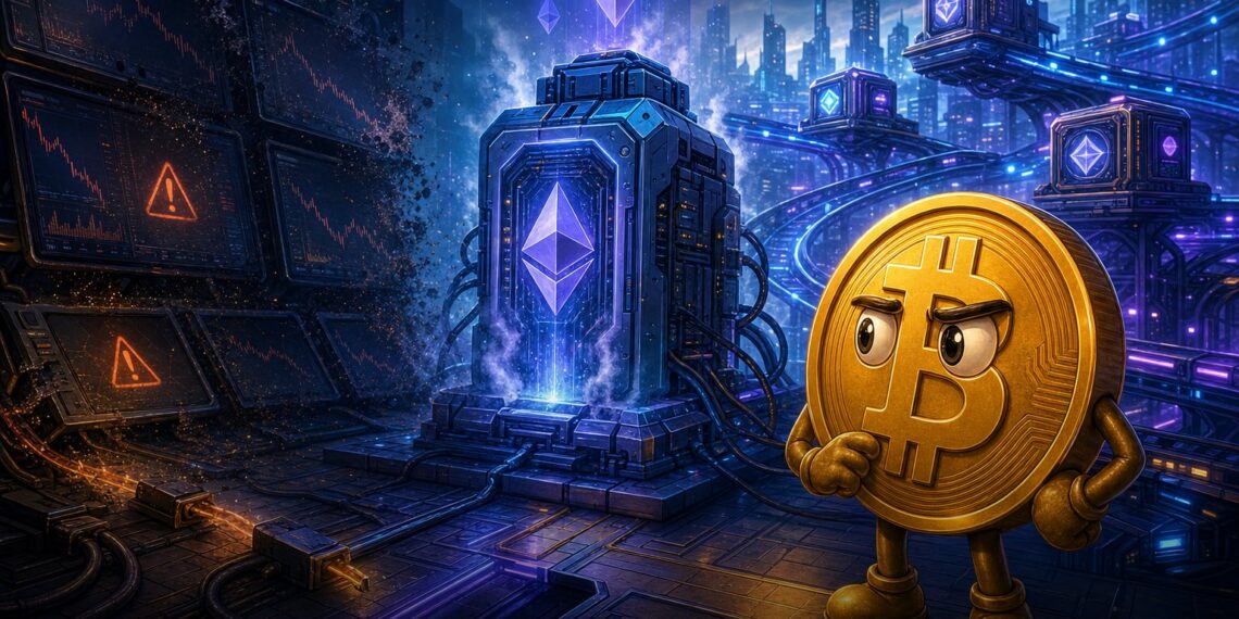 Ilustração editorial sobre a Loopring encerrando sua DEX no ecossistema Ethereum