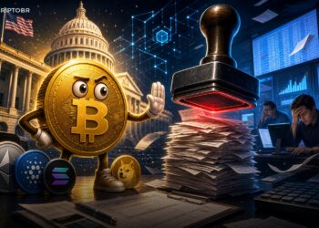 Ilustração sobre imposto de 0,2% em transações cripto em Illinois
