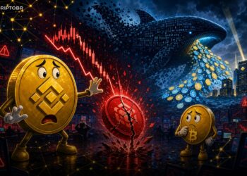 Ilustração editorial sobre queda do SIREN na BNB Chain após venda de baleia