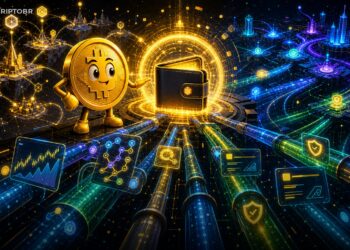 Ilustração editorial sobre Binance Wallet, API Web3 e infraestrutura multichain