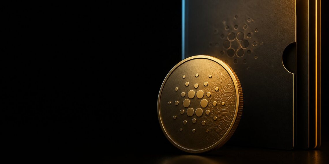 Capa editorial com token Cardano ADA e documento de upgrade Van Rossem