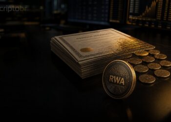 Capa editorial sobre tokenização institucional e ativos financeiros em blockchain