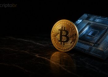 Bitcoin e chip quântico em capa editorial sobre iniciativa da Galaxy