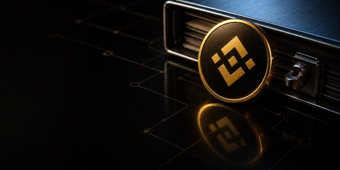 Capa editorial sobre Binance, compliance e rastreamento de fluxos cripto ilícitos
