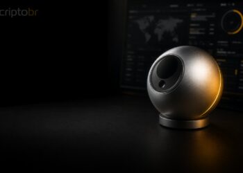 Orb da World Network representando verificação biométrica World ID contra bots de IA