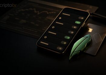 Arte editorial sobre Robinhood e Crypto.com em mercados de previsão