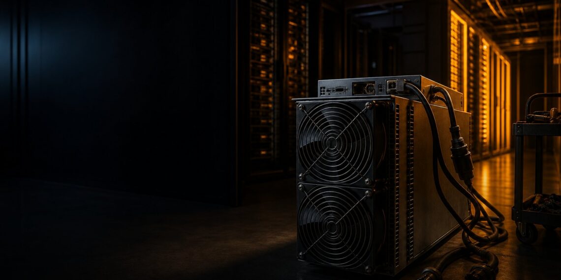Data center de IA e mineração de Bitcoin representando acordo entre Core Scientific e AMD