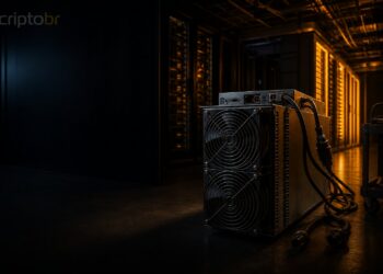 Data center de IA e mineração de Bitcoin representando acordo entre Core Scientific e AMD